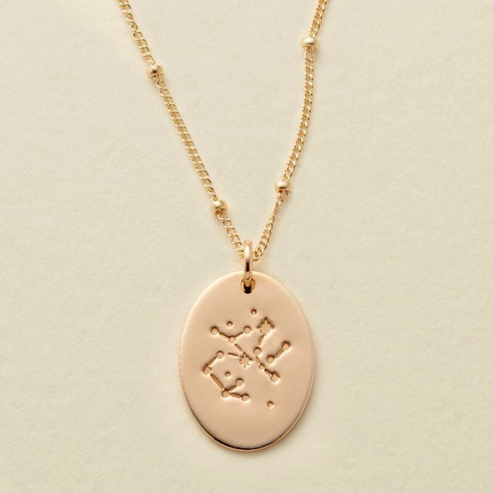Sagittarius Constellation ZodiacSign Gold Necklace